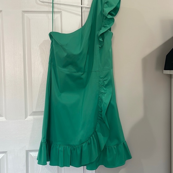 J. Crew Dresses & Skirts - J. Crew one shoulder, Kelly green dress! Absolutely gorgeous! NWT!